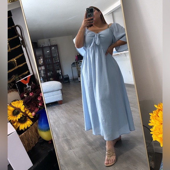 SOLD🤍FINAL Sale 🤍pretty GARDEN casual short sleeve neck ruffle flowy dress 🌷 - Picture 11 of 16